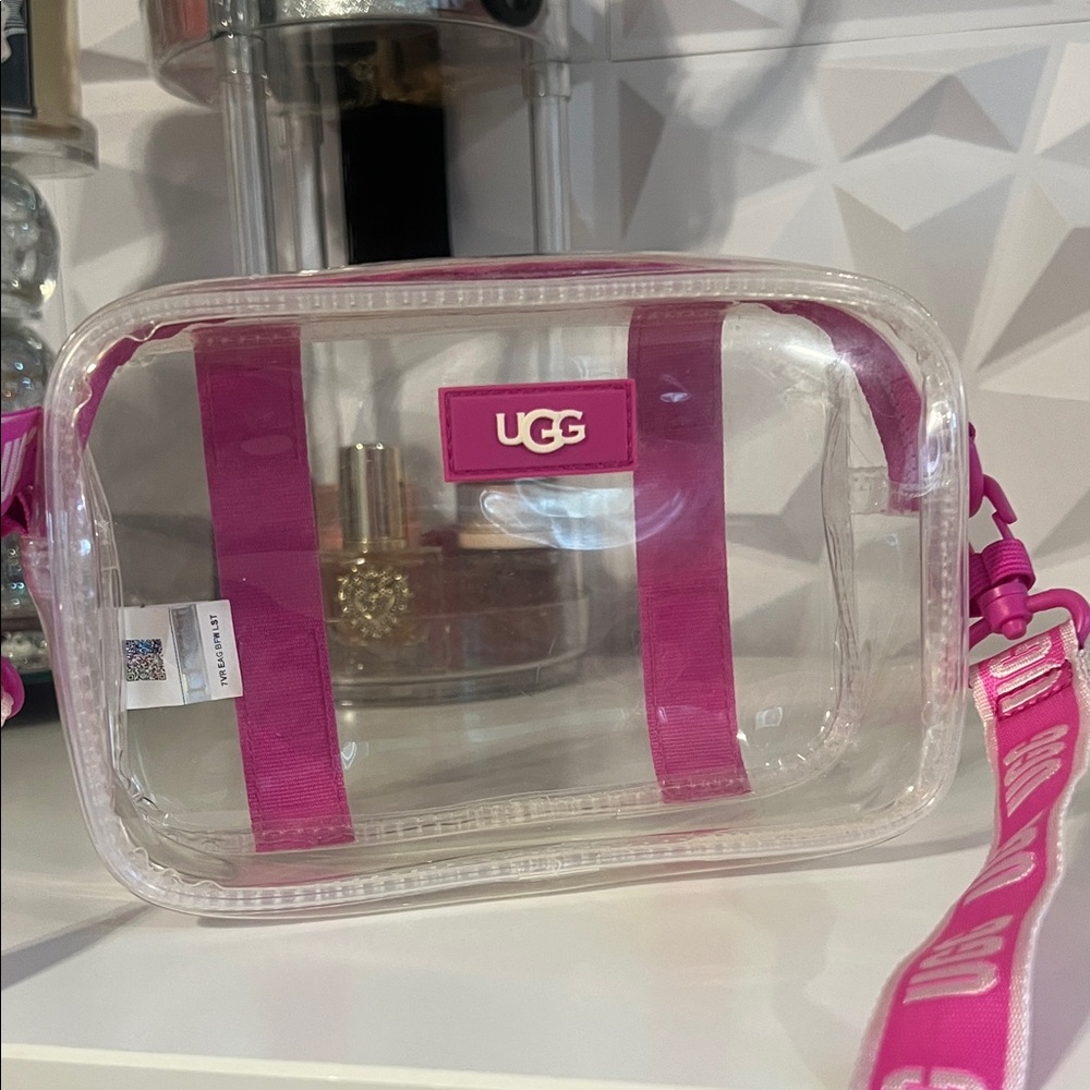 UGG Transparent Crossbody Bag with Pink Straps